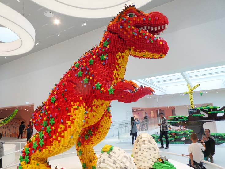 Dinosaur fashioned from Duplo LEGO bricks