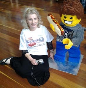 Eliska with LEGO statue