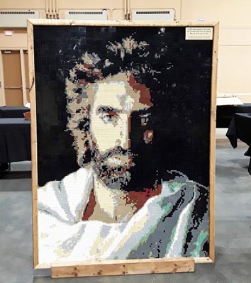 Christ in a LEGO mosaic