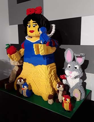 Snow White is searching for her dwarfs.